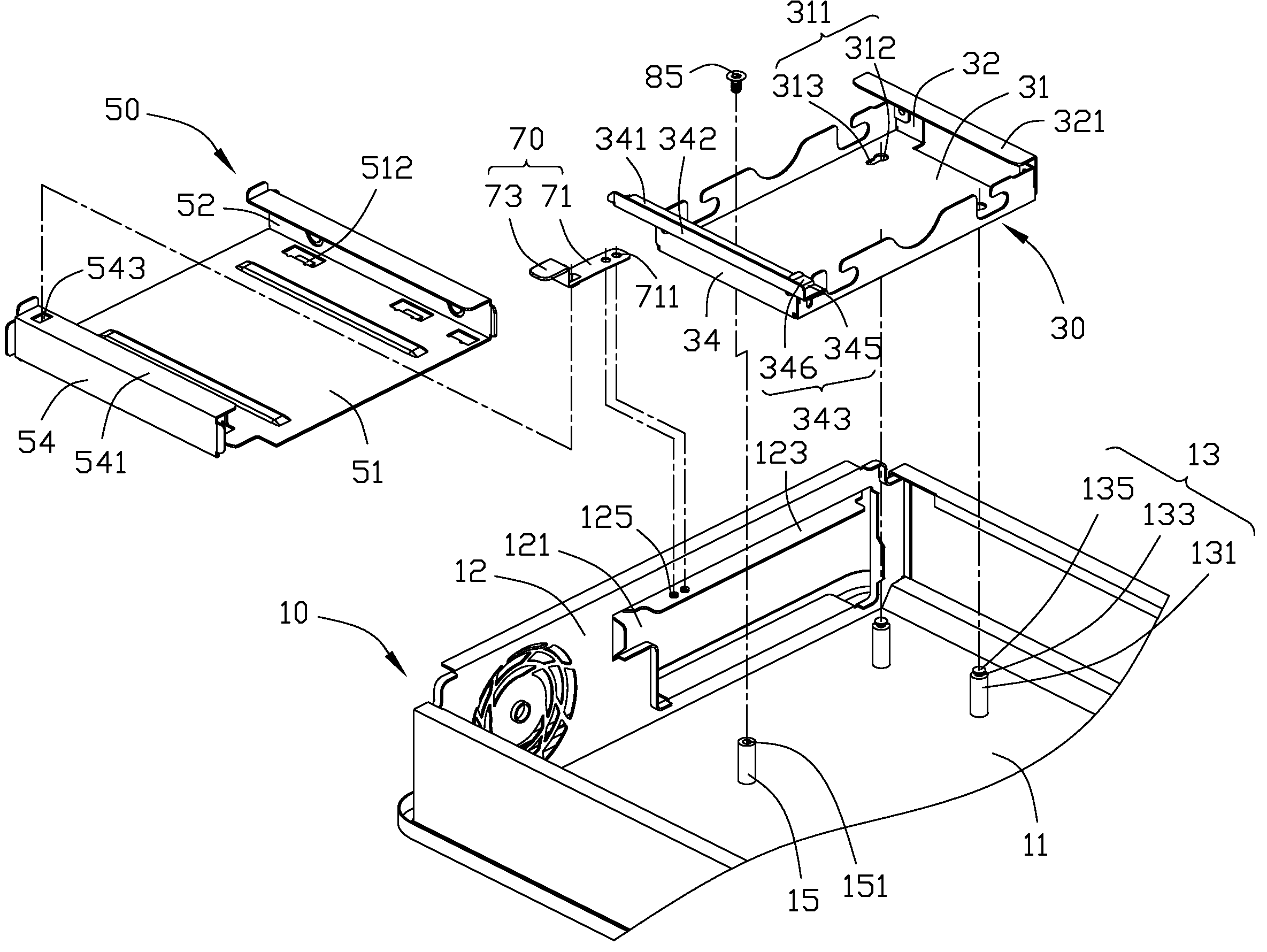 Computer enclosure with drive bracket
