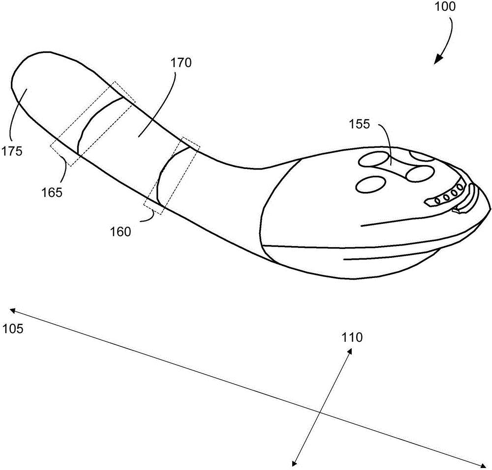 At-home light-emitting diode and massage device for vaginal rejuvenation