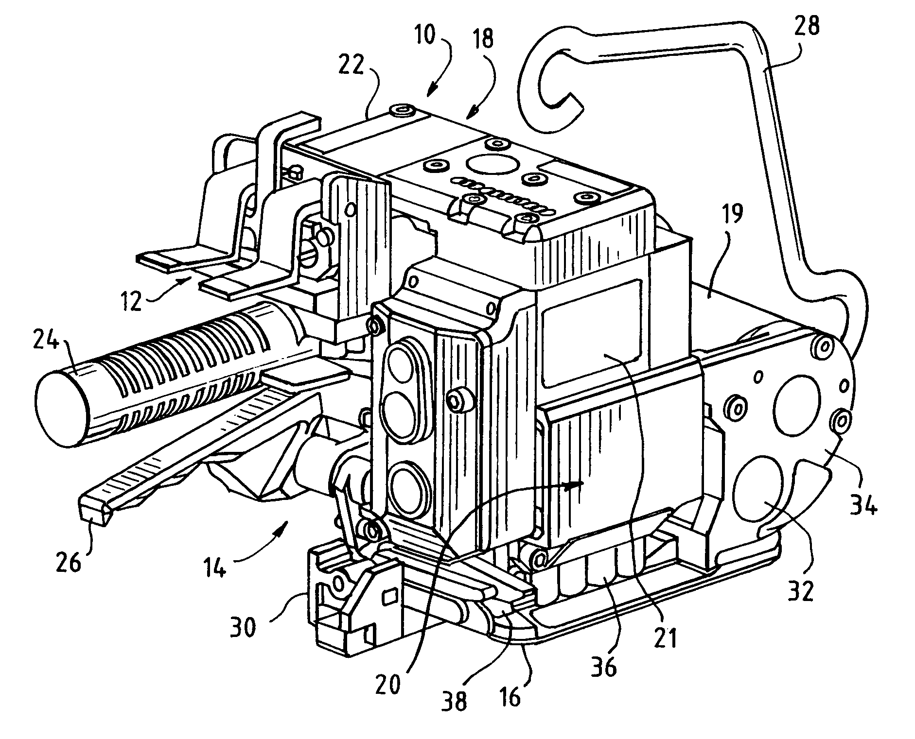 Lock-out for power assisted strapping tool
