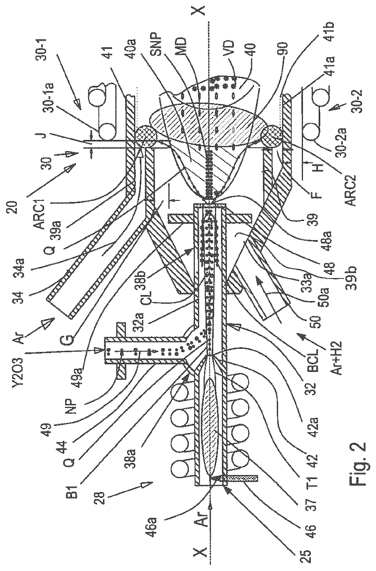 3D printing apparatus using a beam of an atmospheric pressure inductively coupled plasma generator