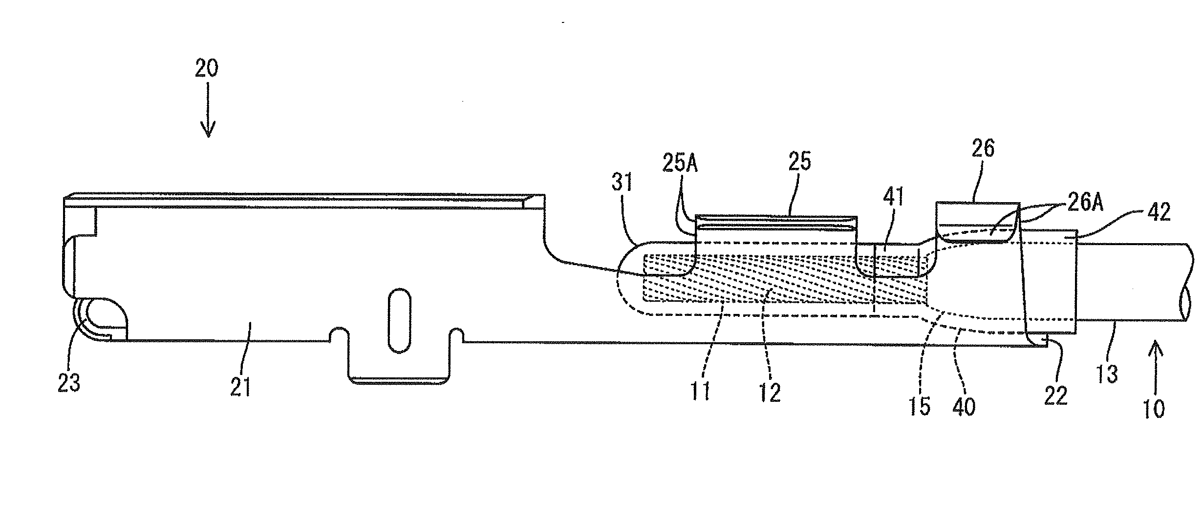 Electric wire equipped with terminal fitting and method of manufacturing the same