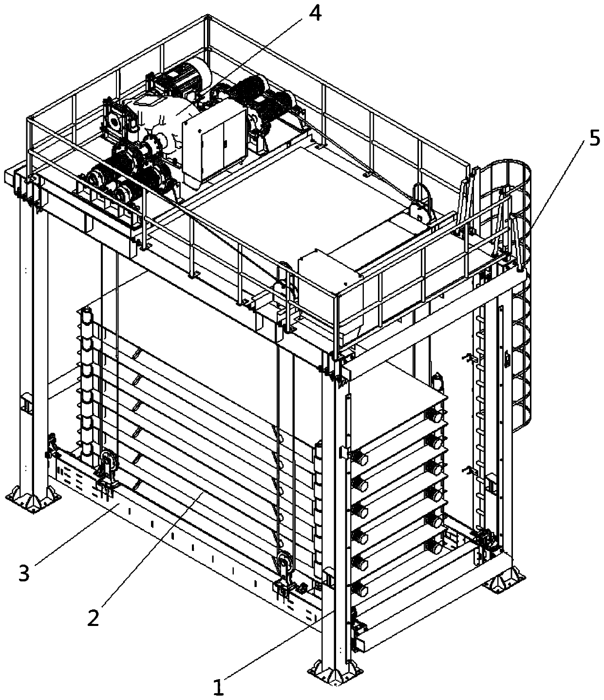 Supporting and lifting type stacking machine