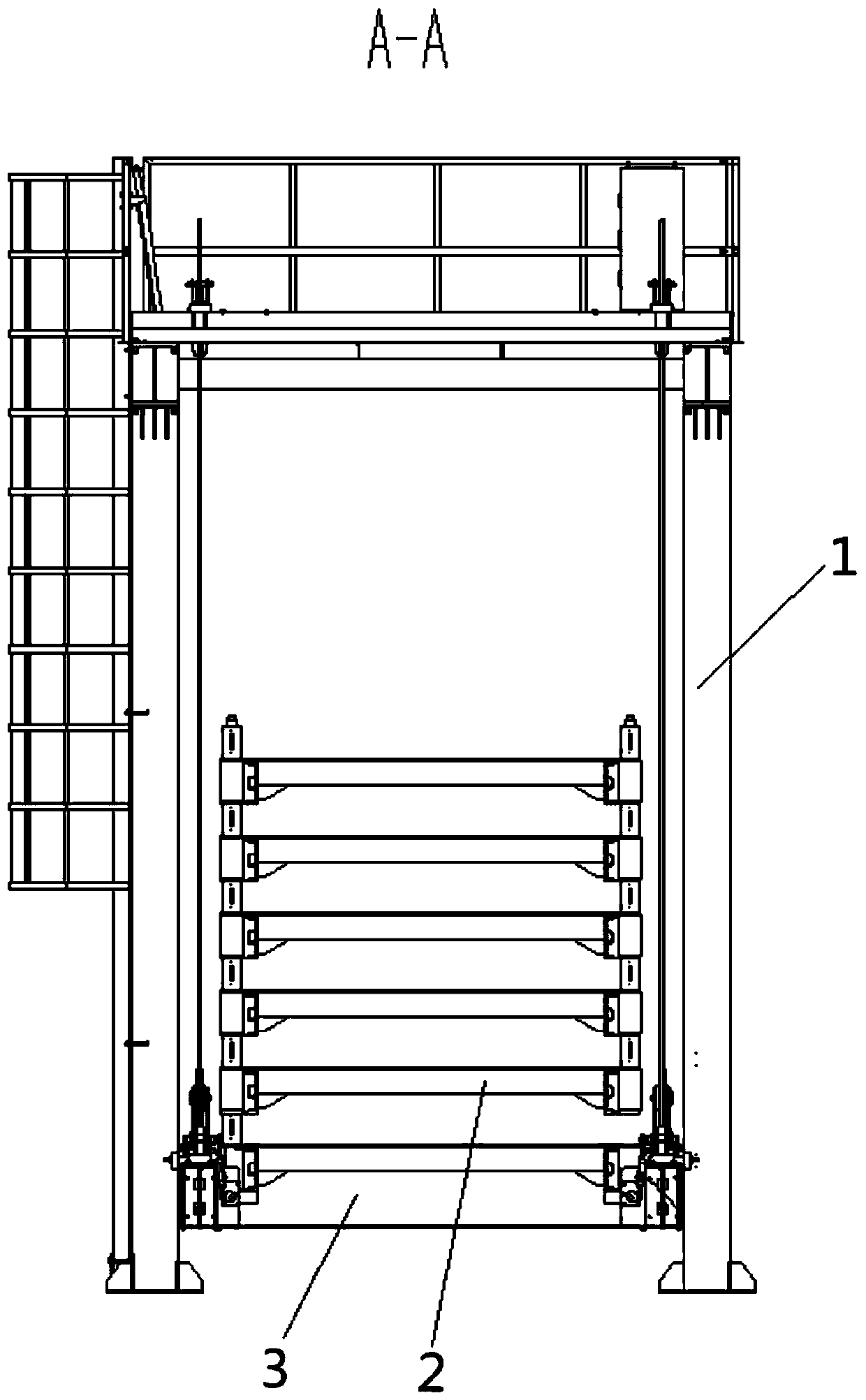 Supporting and lifting type stacking machine