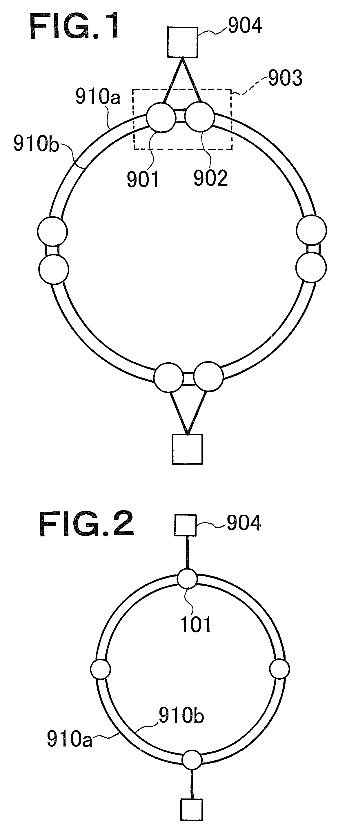 Packet ring network system, packet forwarding method and node