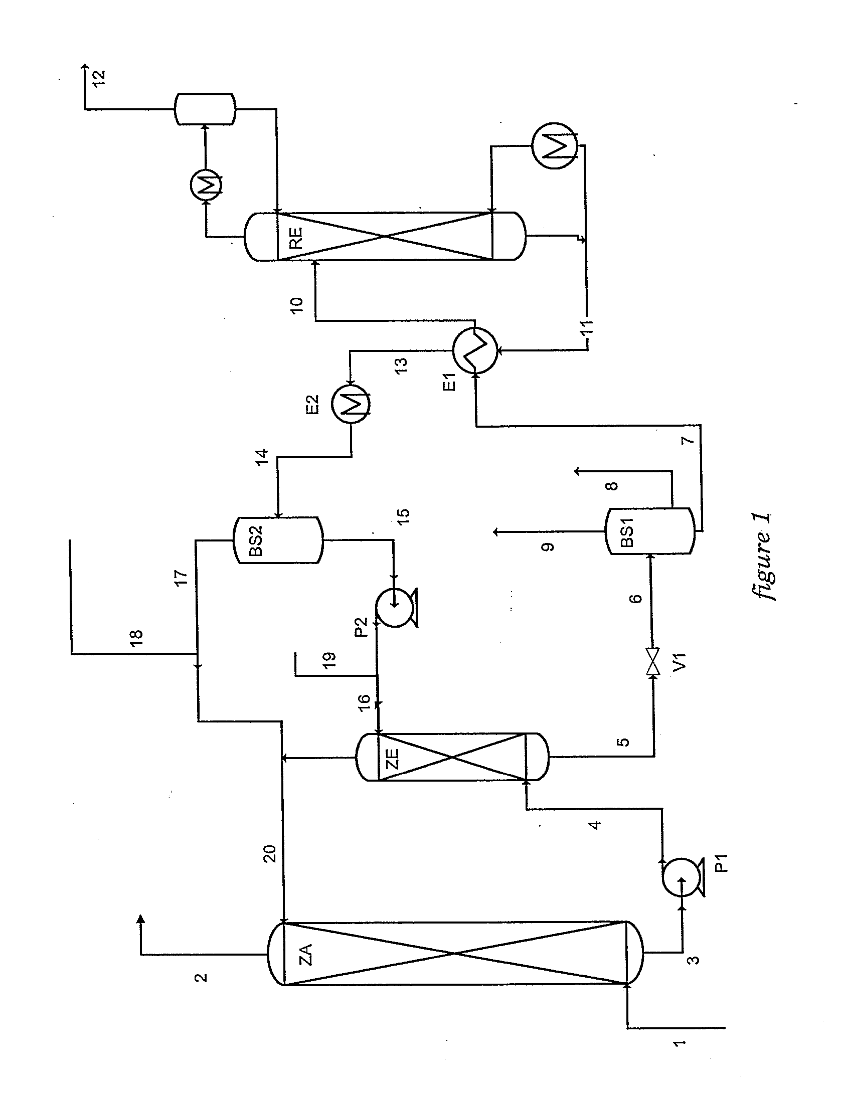 Method of deacidizing a gaseous effluent with extraction of the products to be regenerated