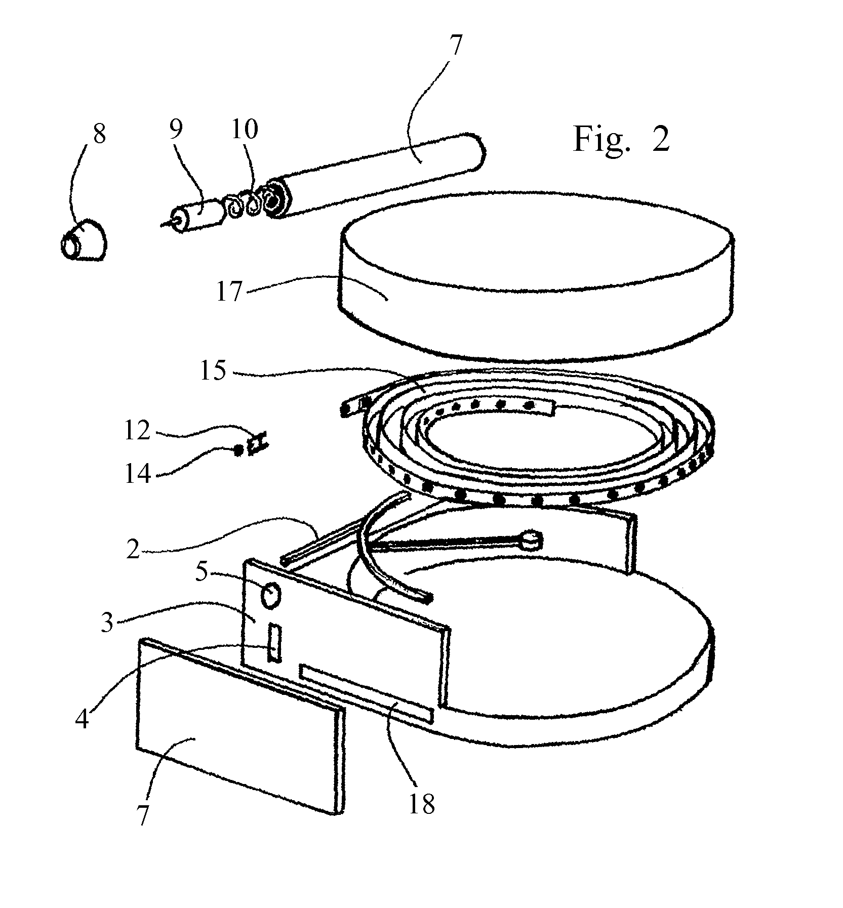 Health monitoring device, device modules and method