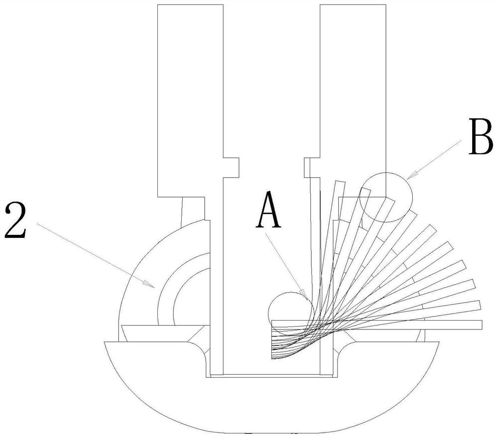 U-shaped infolding rotating mechanism with combination of inner chute and semicircle