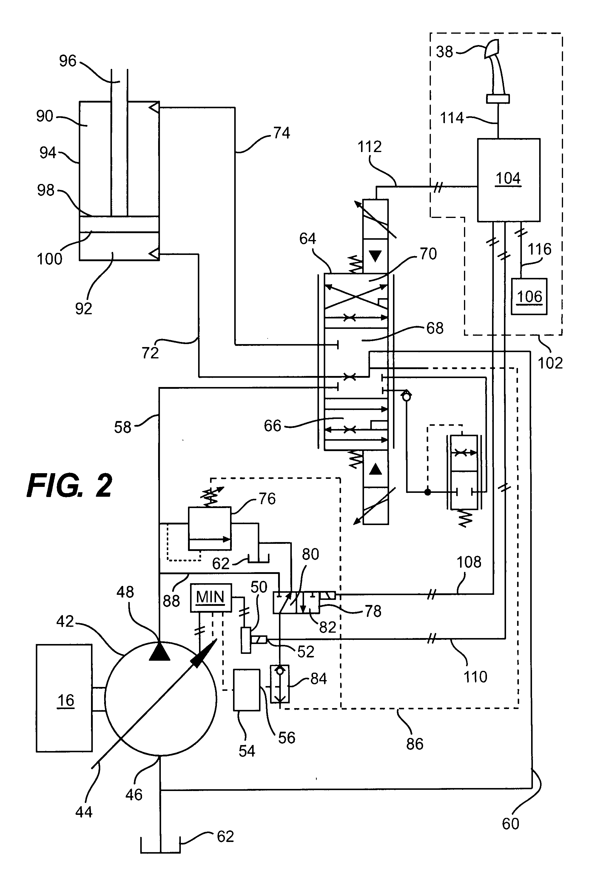 Hydraulic circuit for rapid bucket shake out