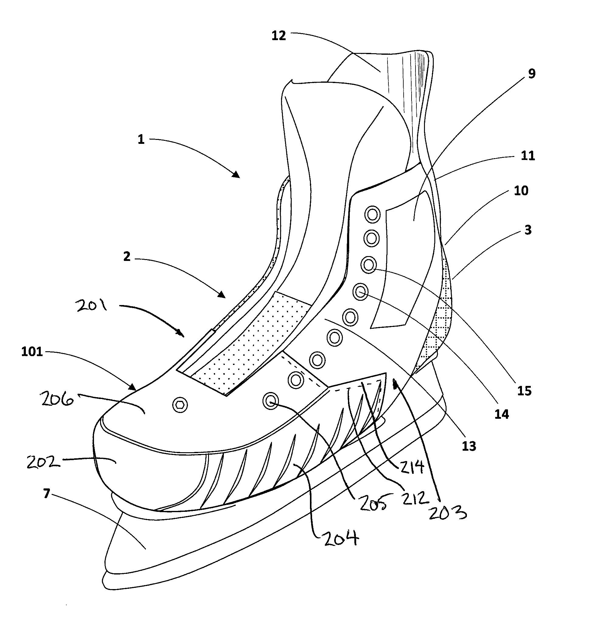 Skate Boot with Monocoque Body