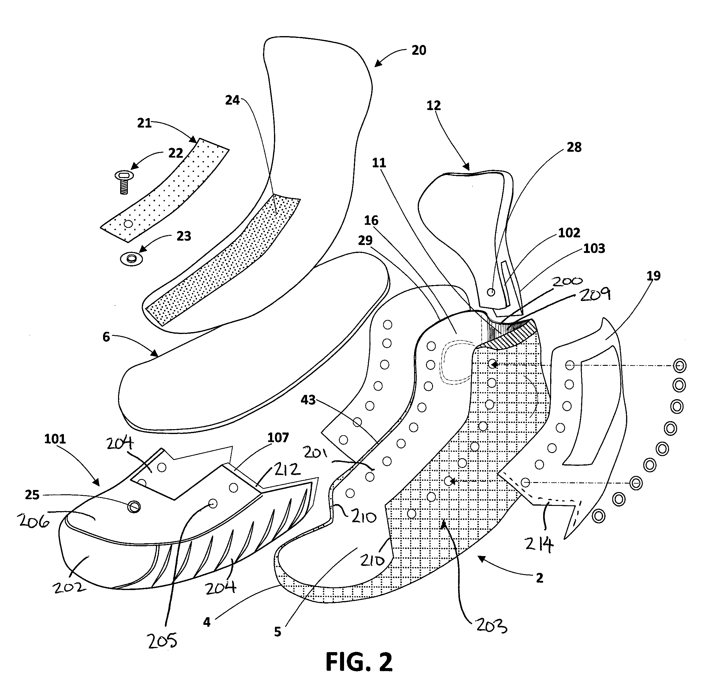 Skate Boot with Monocoque Body