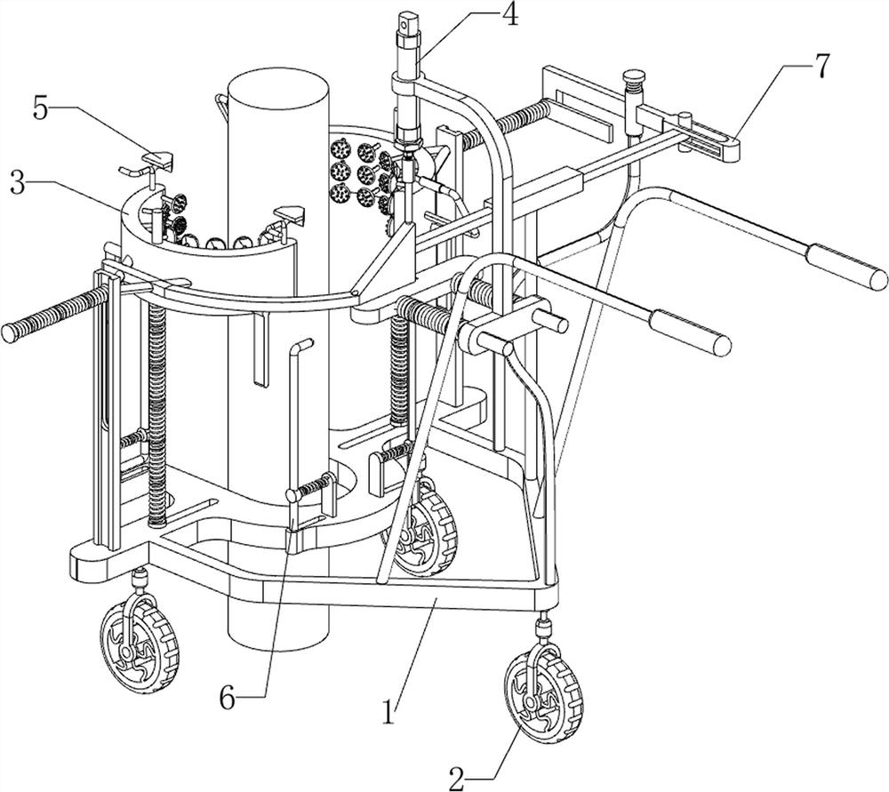 Annular line spraying equipment for street lamp mounting column