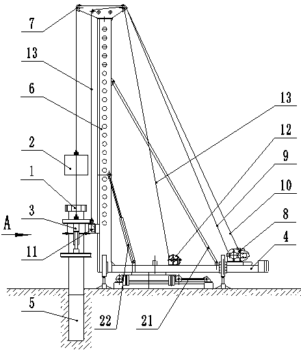 Rammed bulb pile sinking pipe construction device