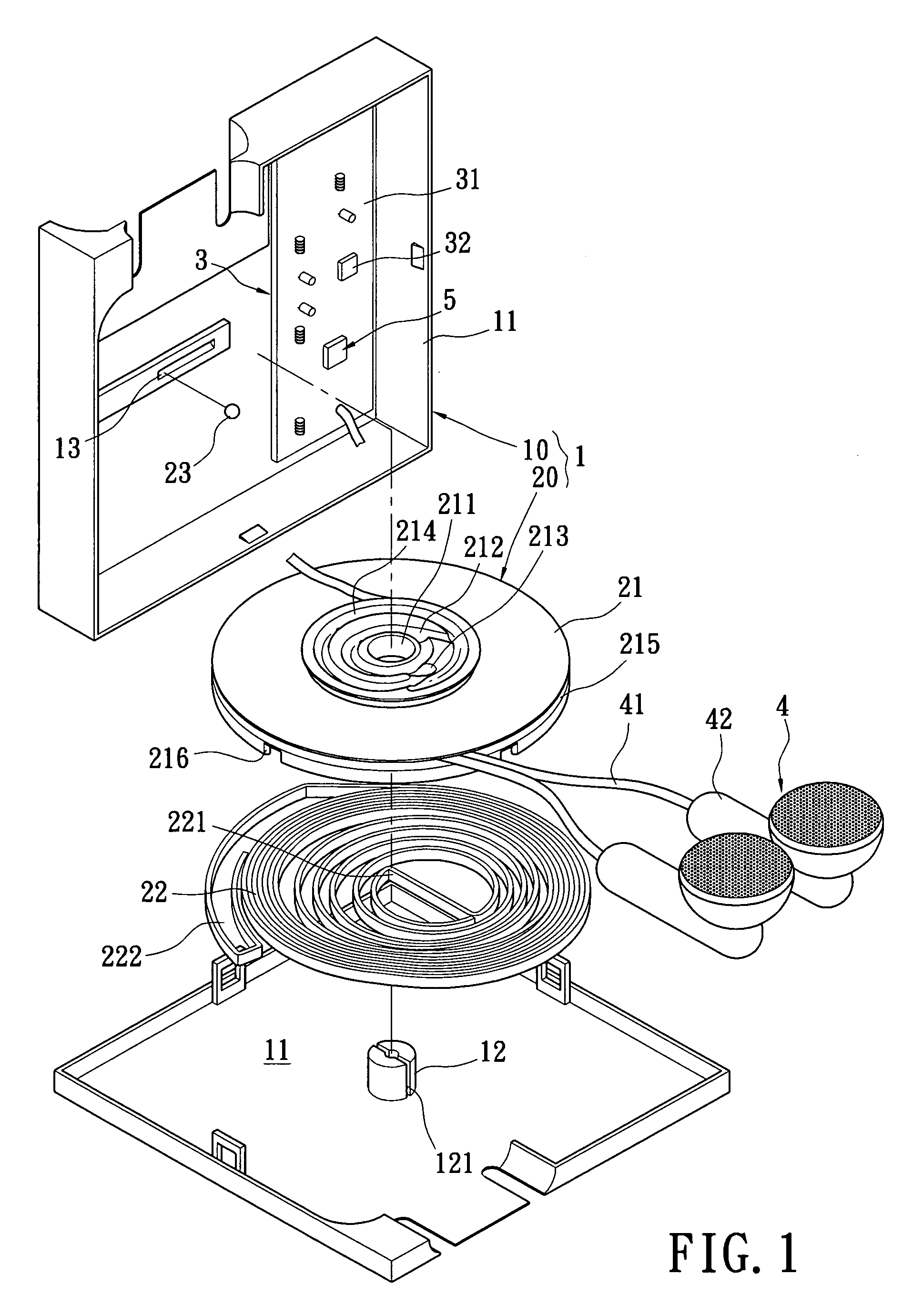 Reel device with music play function