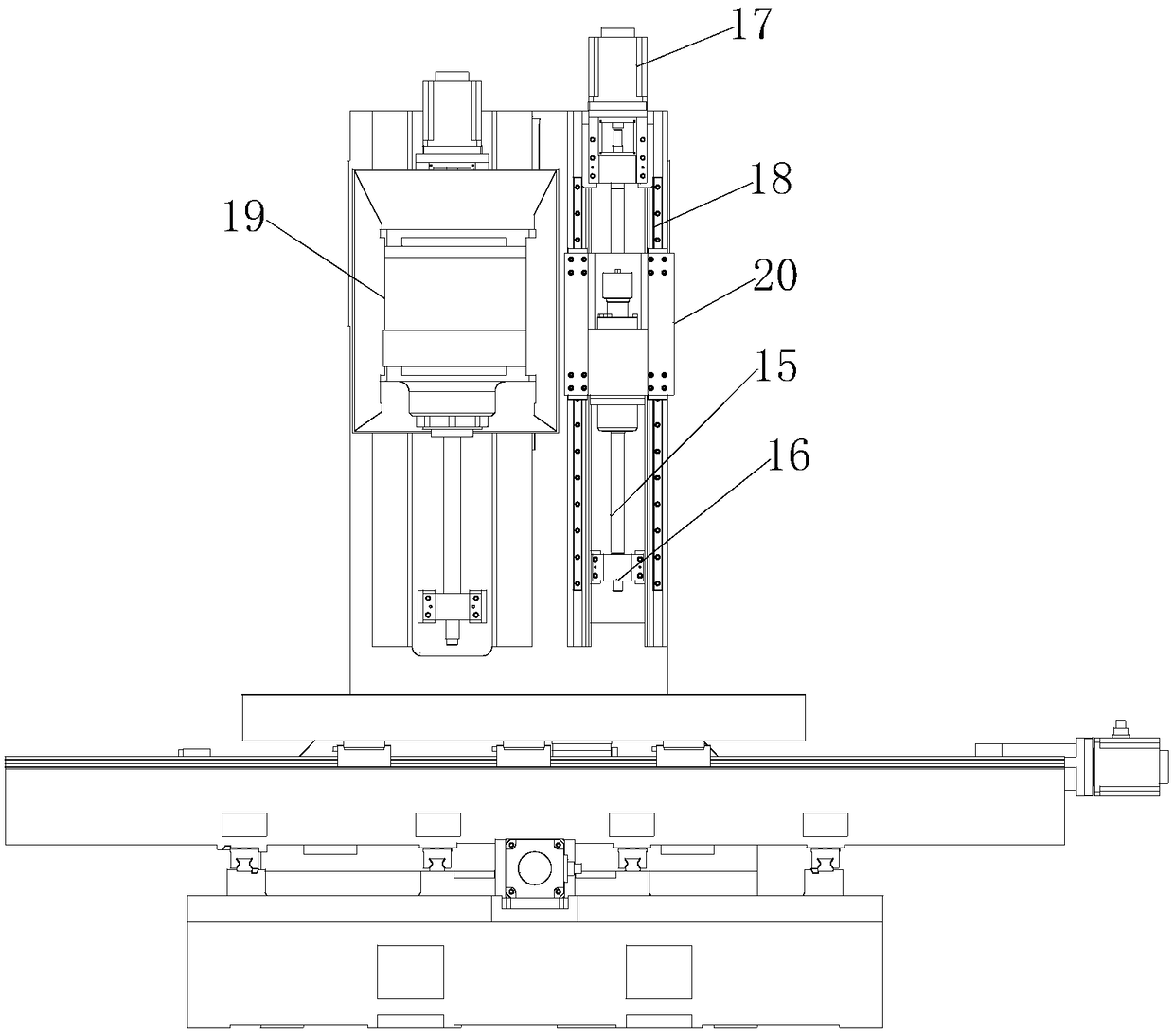 A rough and fine composite CNC machining center machine tool