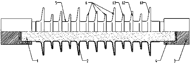 Electrified railway-used bar-shaped column type porcelain polymer composite insulator and preparation method thereof