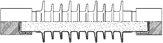 Electrified railway-used bar-shaped column type porcelain polymer composite insulator and preparation method thereof
