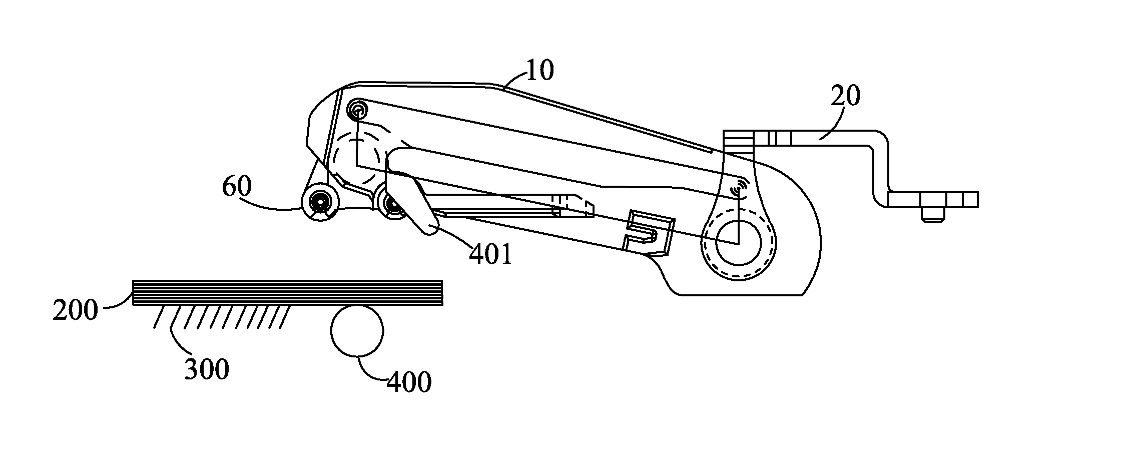 Sheet pressing apparatus with sensor unit and stepping motor