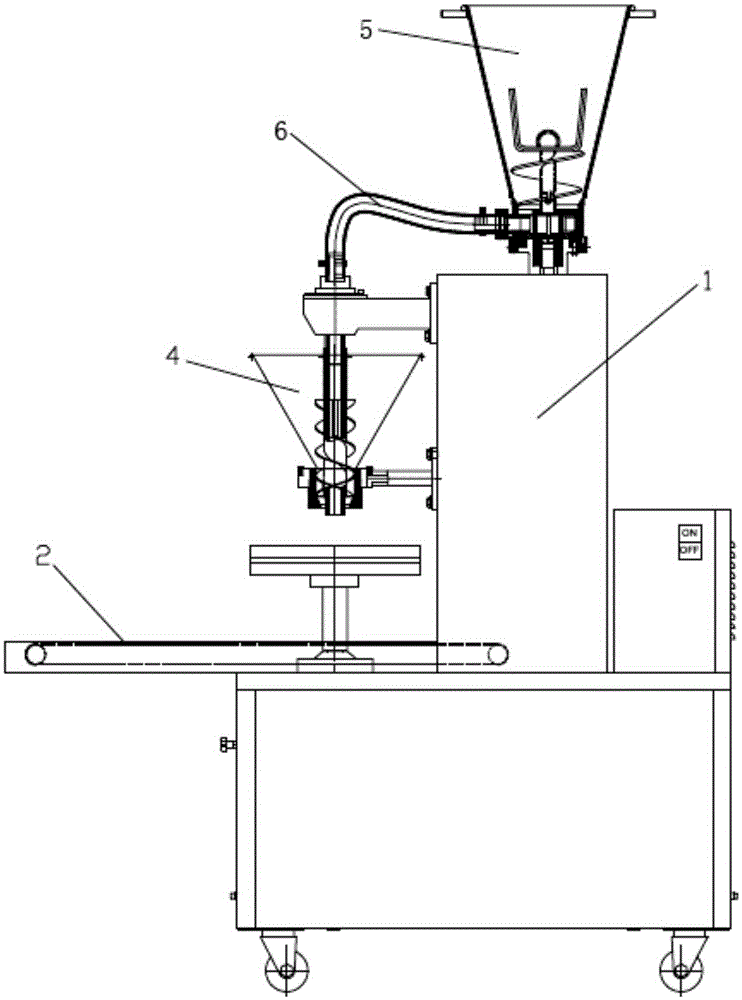 Single-screw-rod middle-size rice dumpling making machine