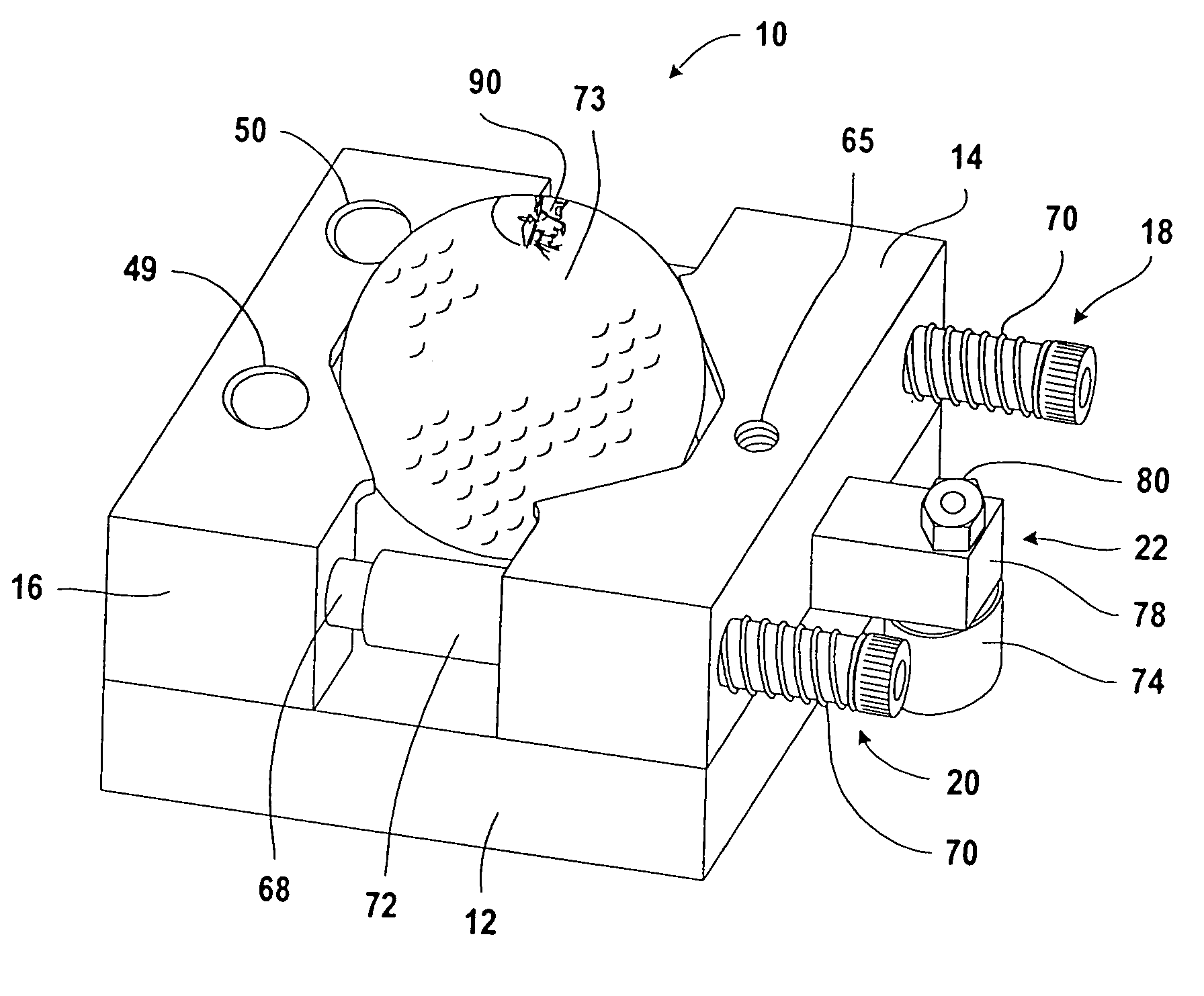 Device for holding objects to be treated