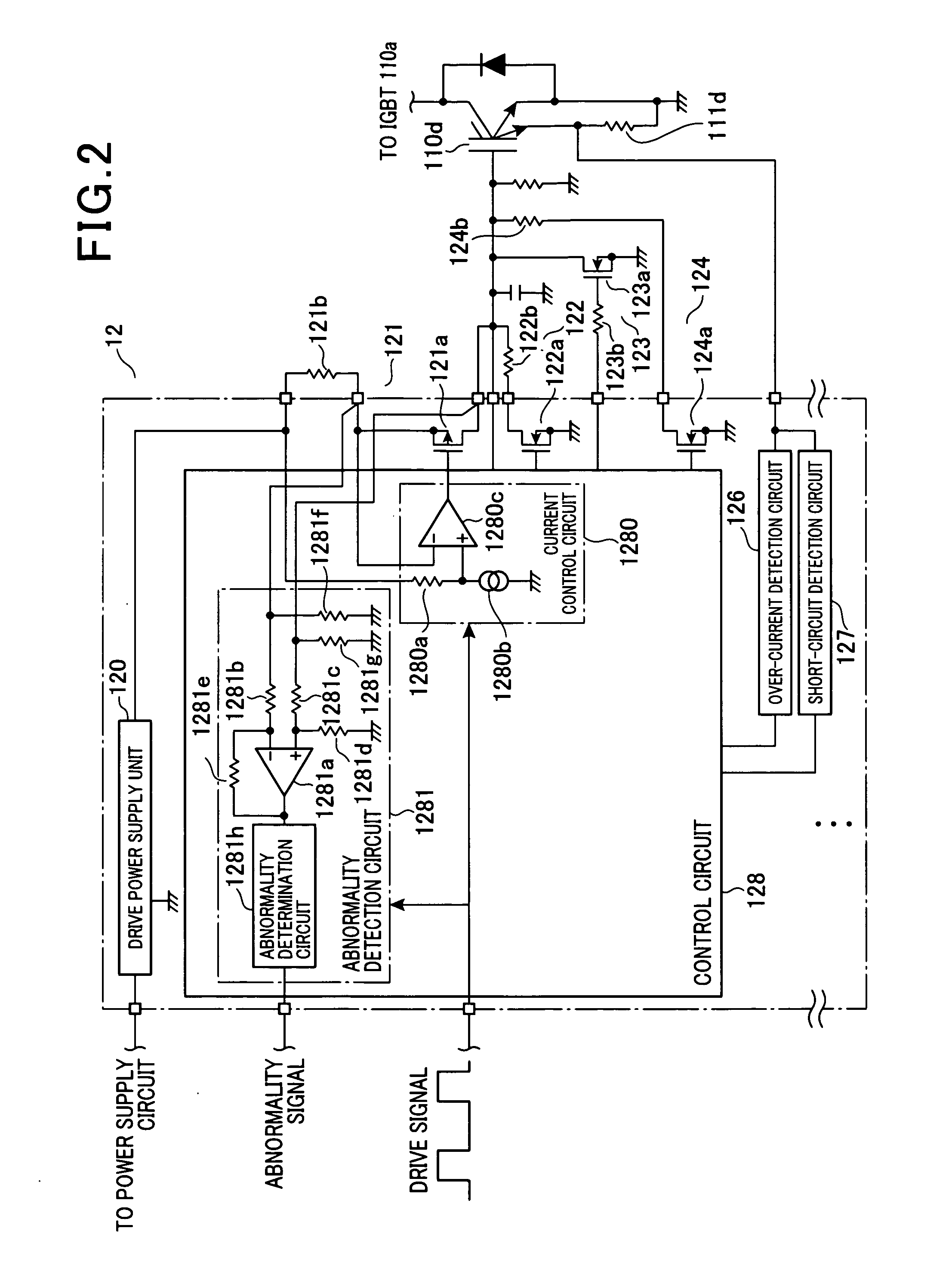 Electronic control apparatus having switching element and drive circuit