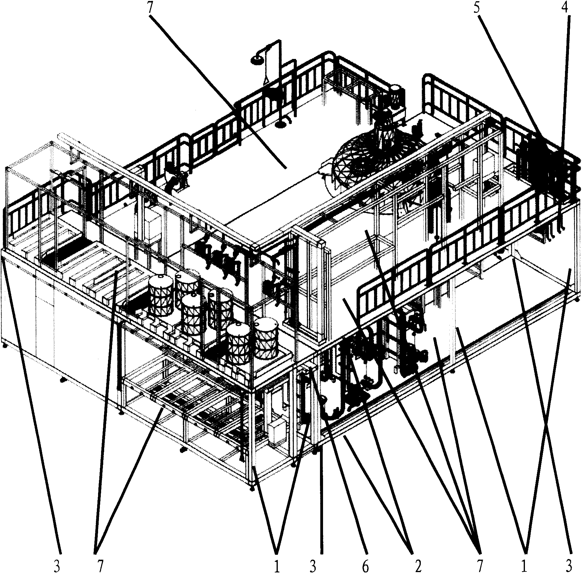 Functional system module combinational method on production lines of daily chemical products