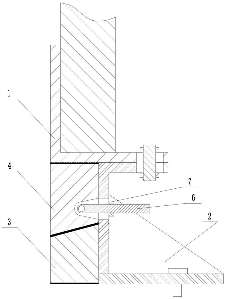 Root rotting prevention angle steel plugging device for shear wall and construction method