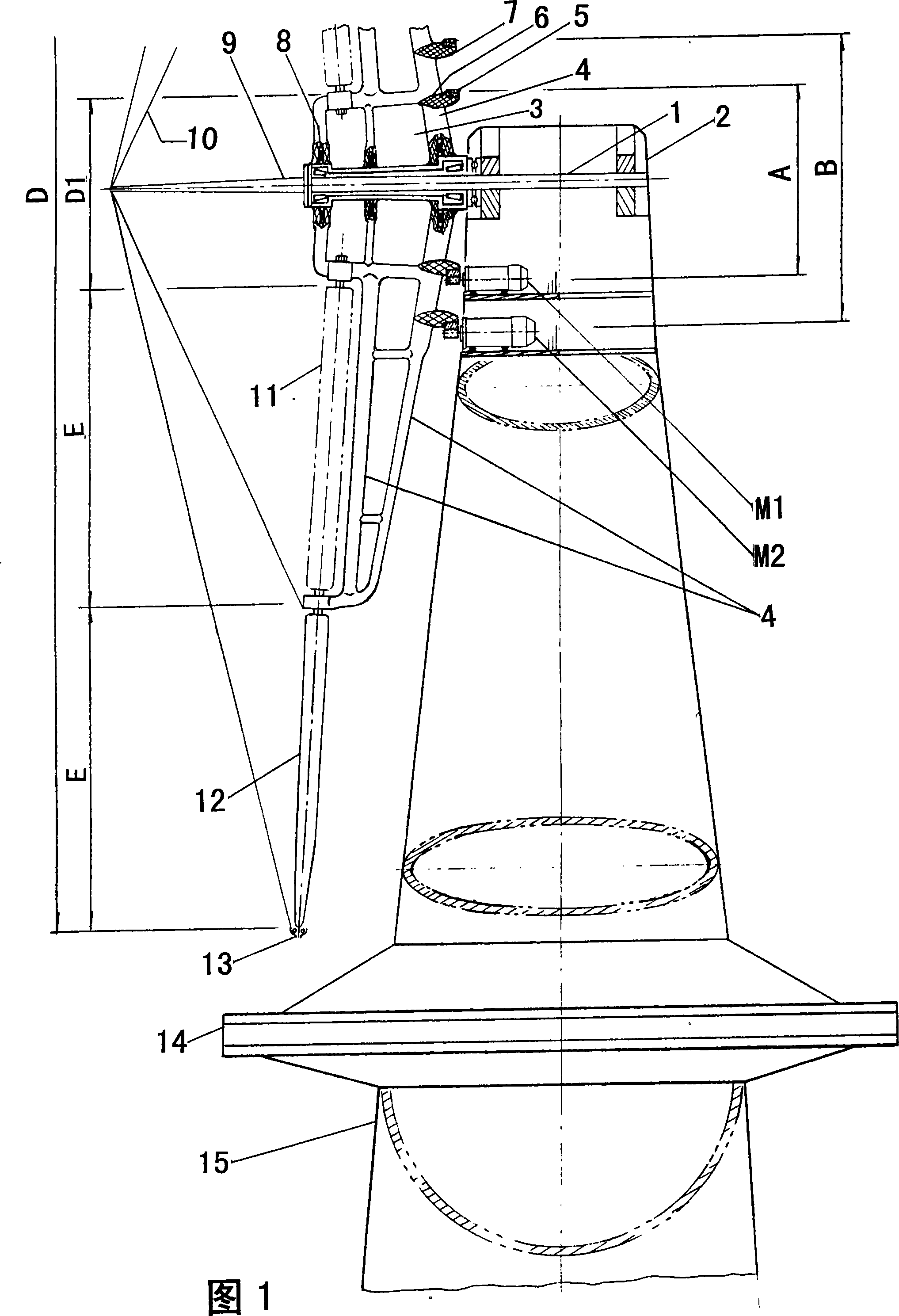 Large wind wheel single-stage wheel gear power generation