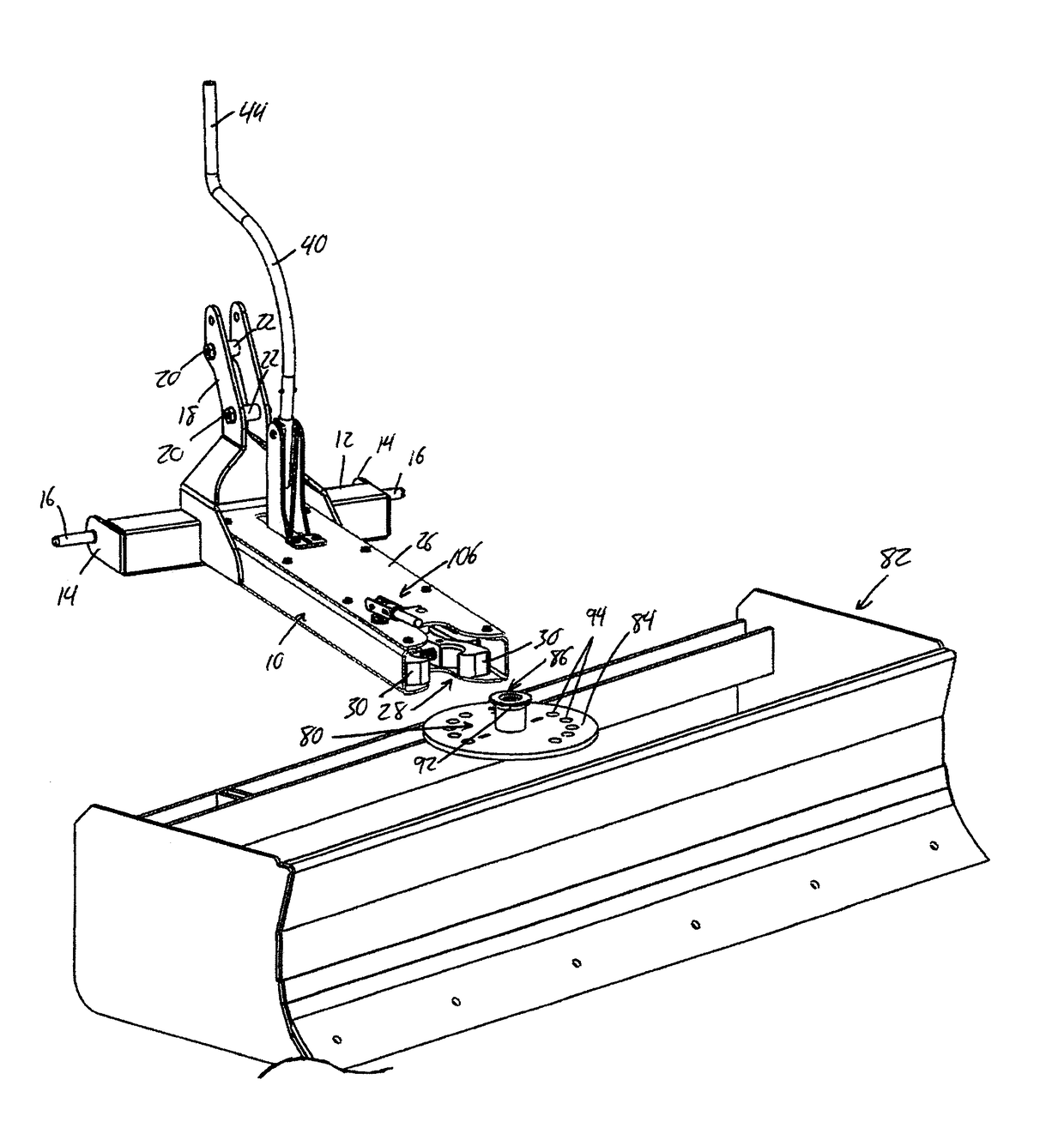 Conversion Unit for Indirect Connection of a Mounted Implement to a Working Machine and Enabling Angular Adjustment and Swivelling of Same