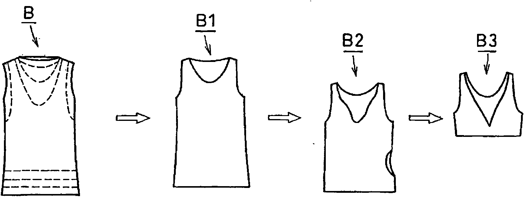 Clothes capable of being freely cut