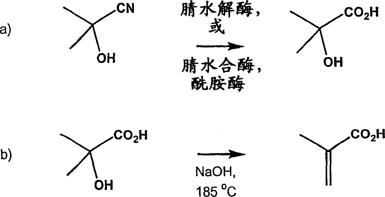 Method for producing 2-hydroxyisobutyric acid and methacrylic acid from acetone cyanohydrin