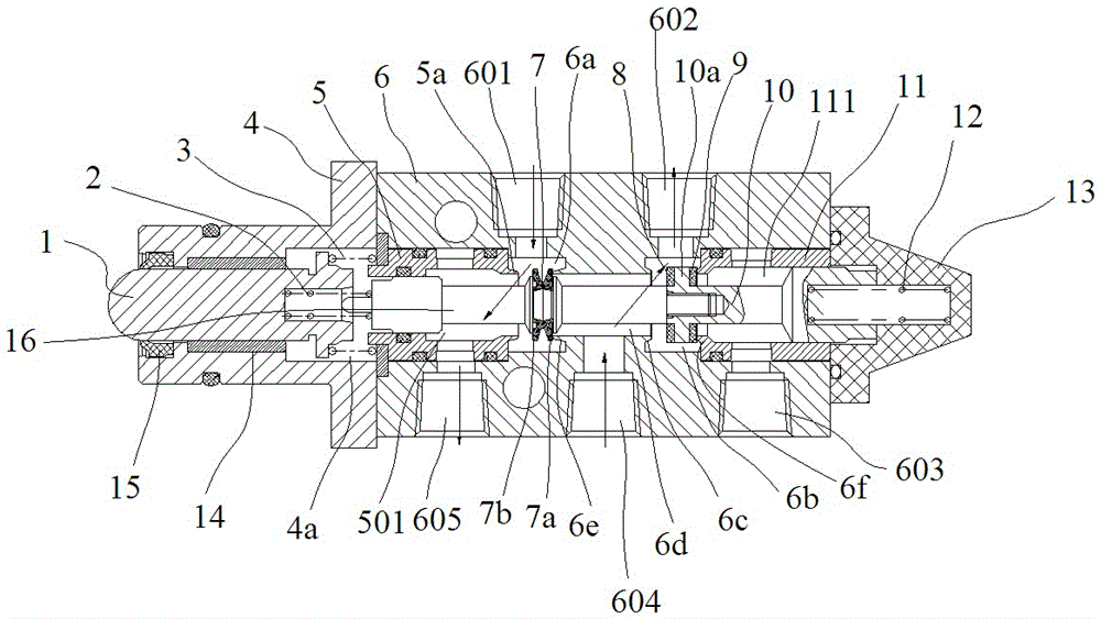 Mechanical two-position five-way reversing valve