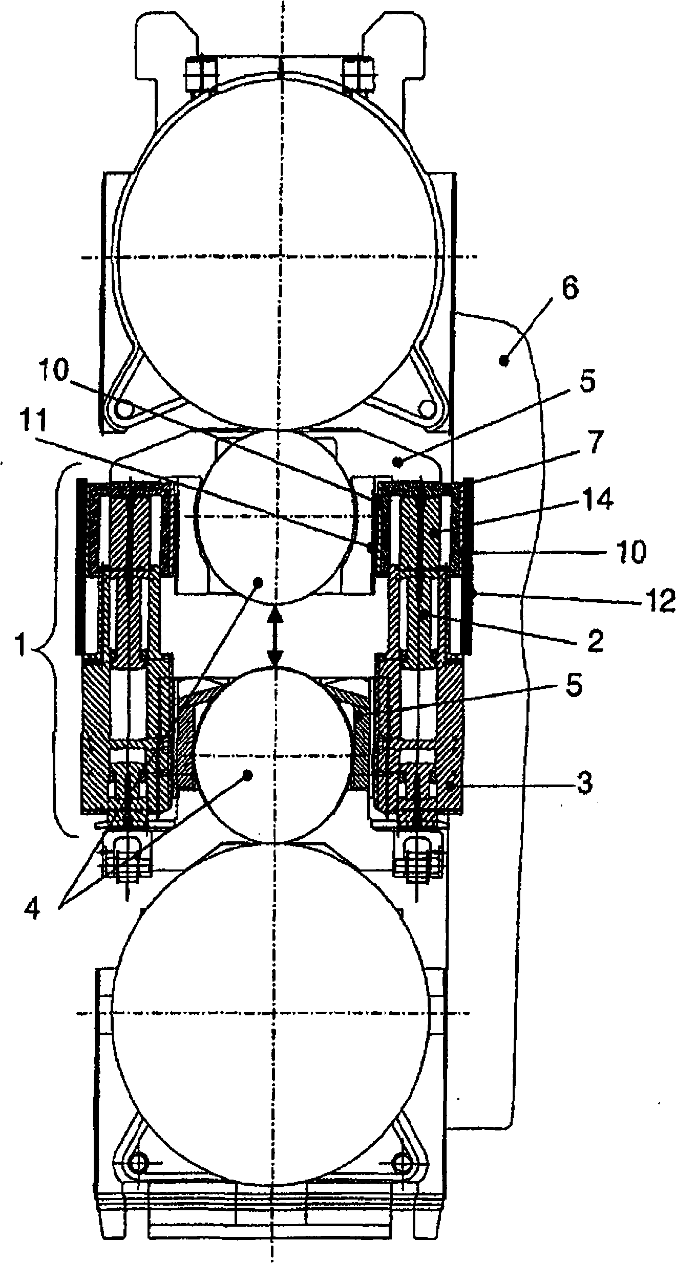 Roll bending device