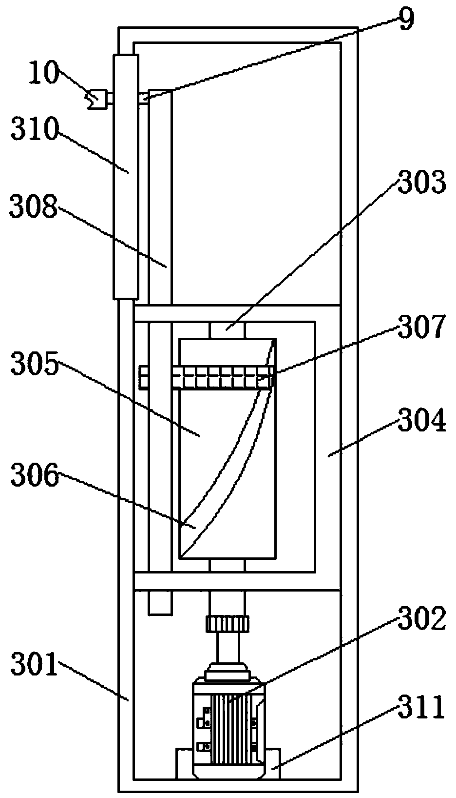 A crushing device for waste computer shells