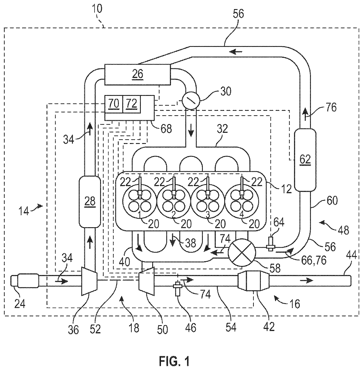 Vehicle system and a method of increasing efficiency of an engine