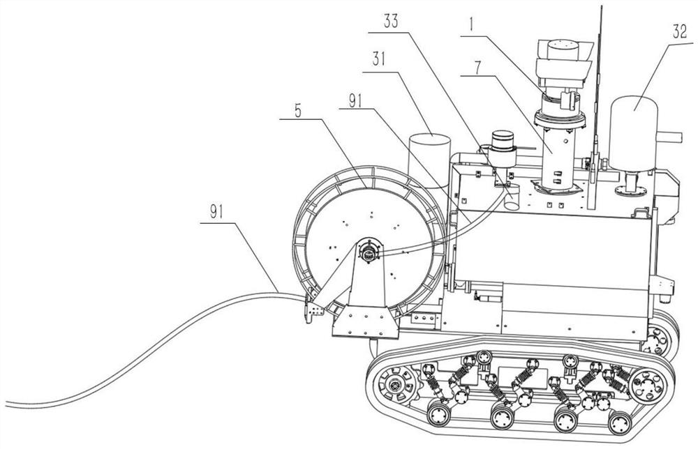 Fire-fighting robot system with uninterrupted water supply