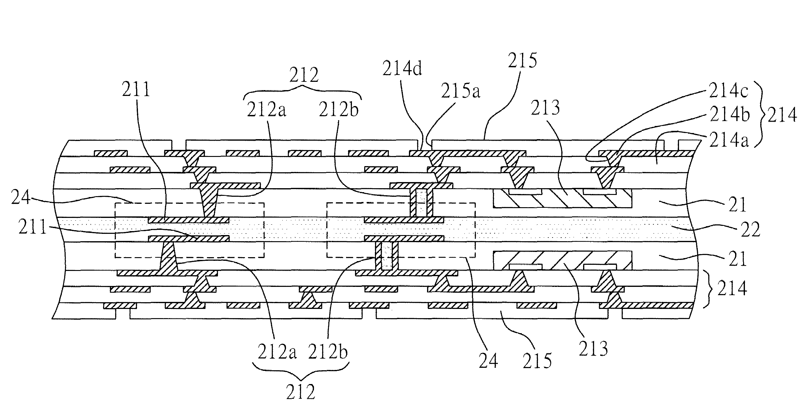 Circuit board structure having capacitor array and embedded electronic component and method for fabricating the same
