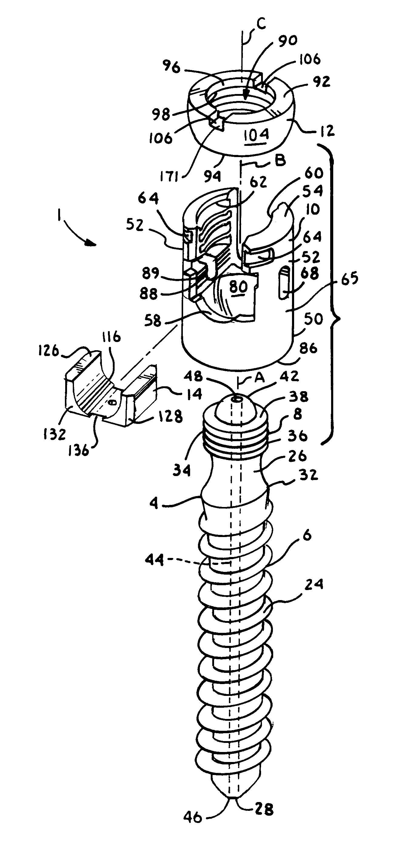 Polyaxial bone screw with shank articulation pressure insert and method