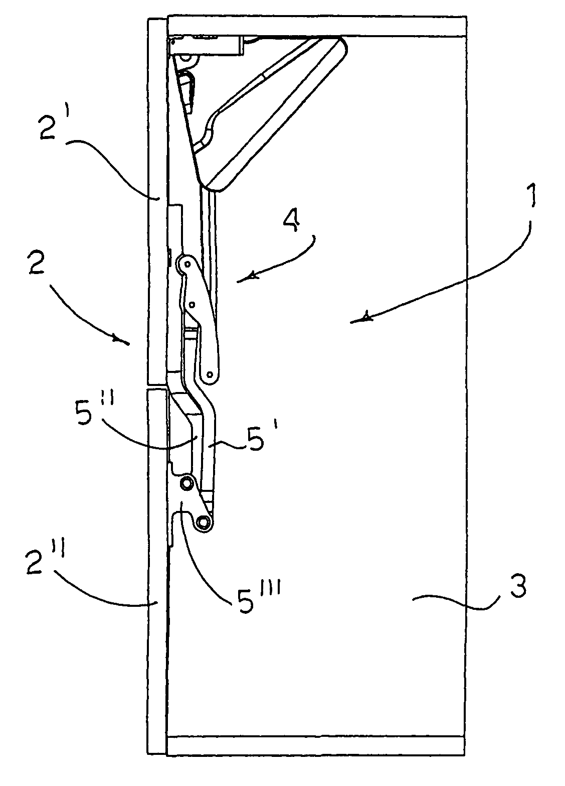 Opening/closing device for a double flap door of an item of furniture