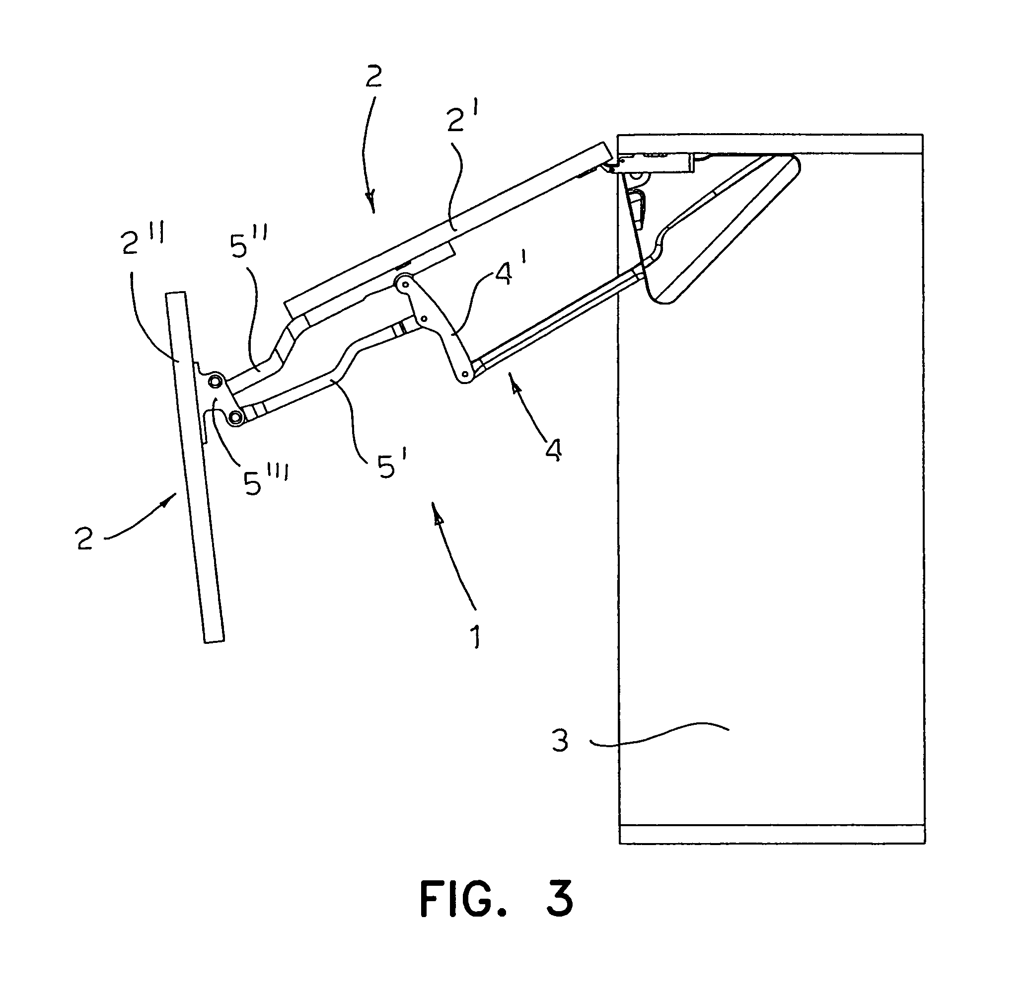 Opening/closing device for a double flap door of an item of furniture