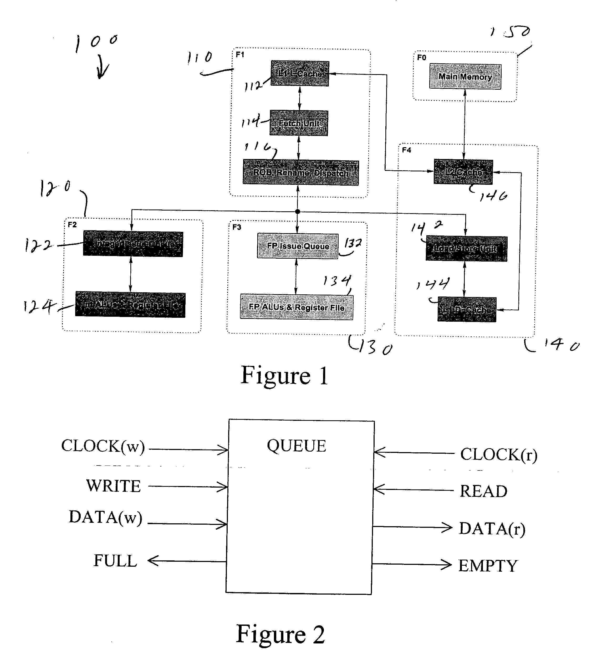 Multiple clock domain microprocessor