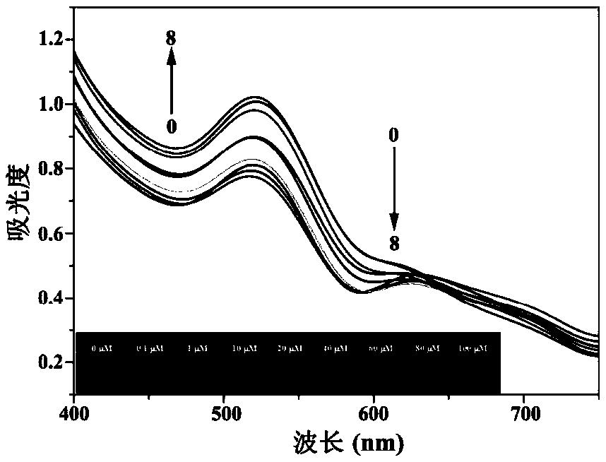 Preparation method and application of a visualized gold nanoparticle probe