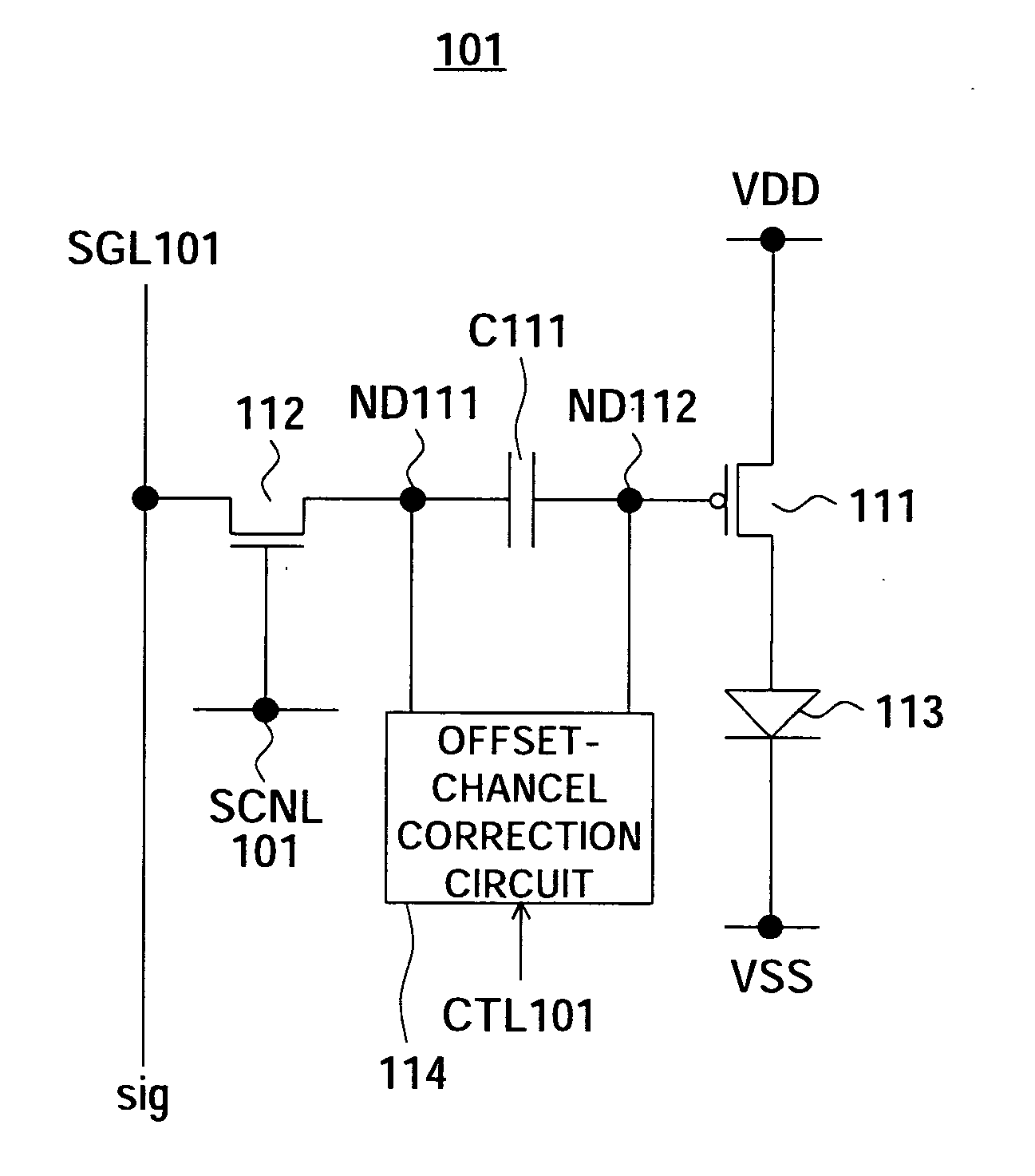 Pixel circuit, display device method for controlling pixel circuit