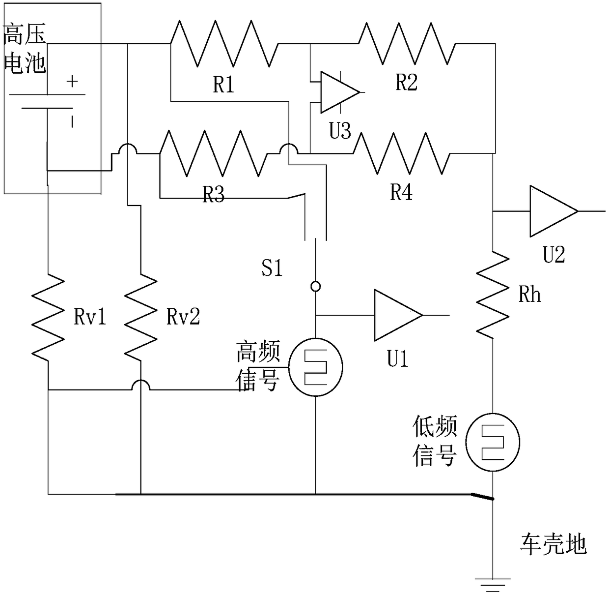 An electric vehicle insulation detection device