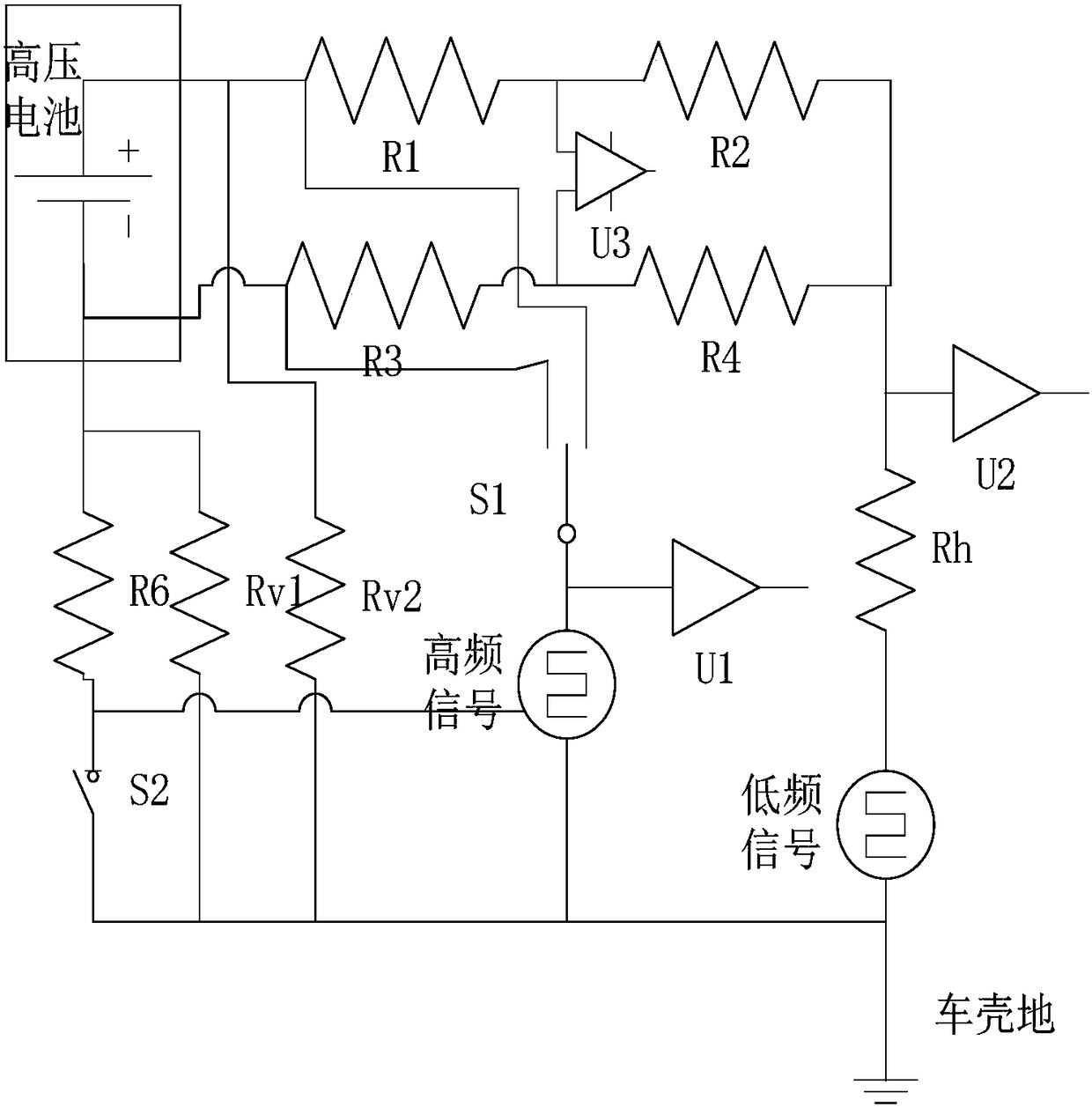 An electric vehicle insulation detection device