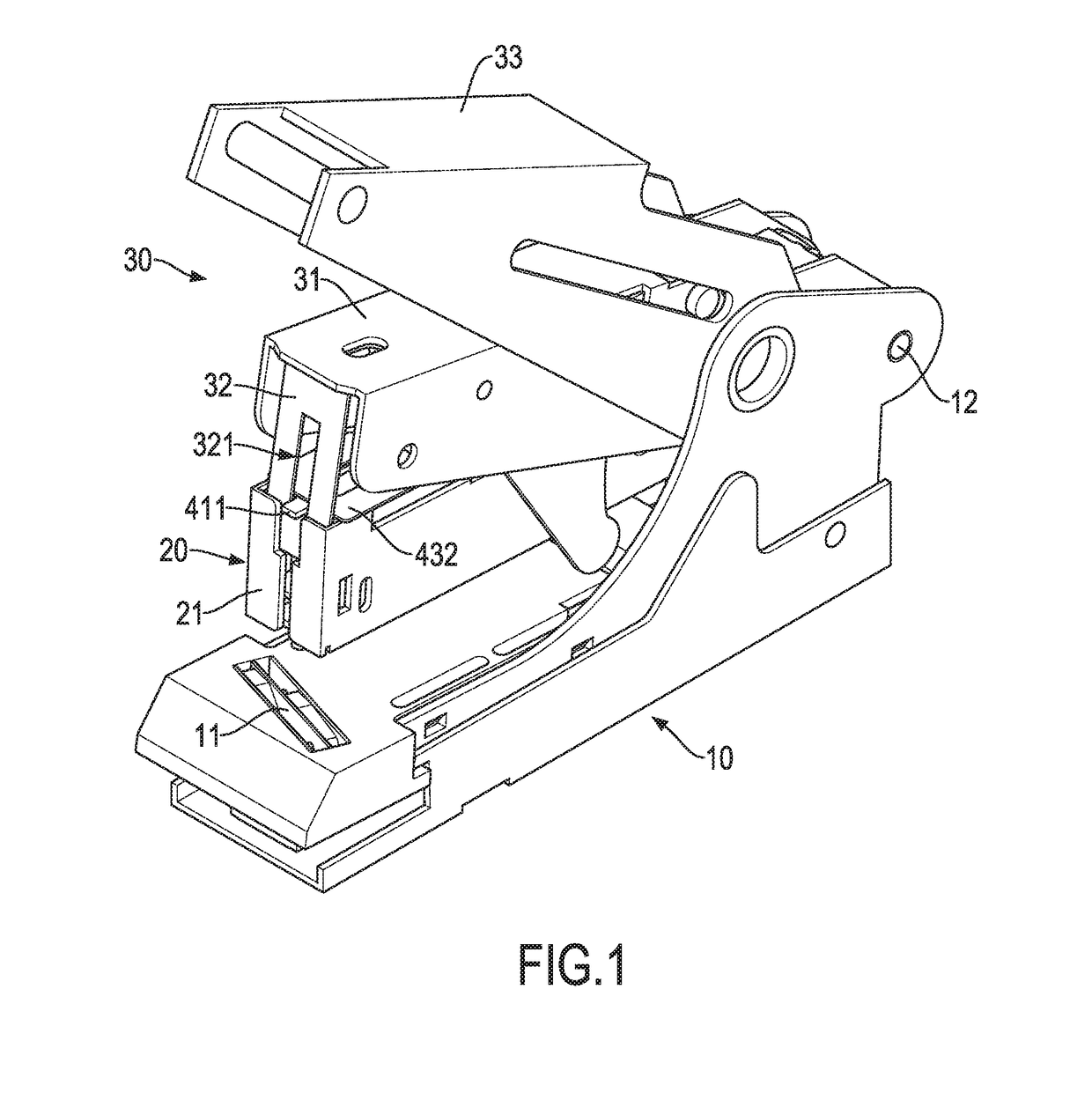 Stapler with a moveable staple pressing mechanism