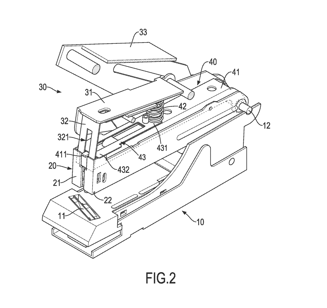 Stapler with a moveable staple pressing mechanism