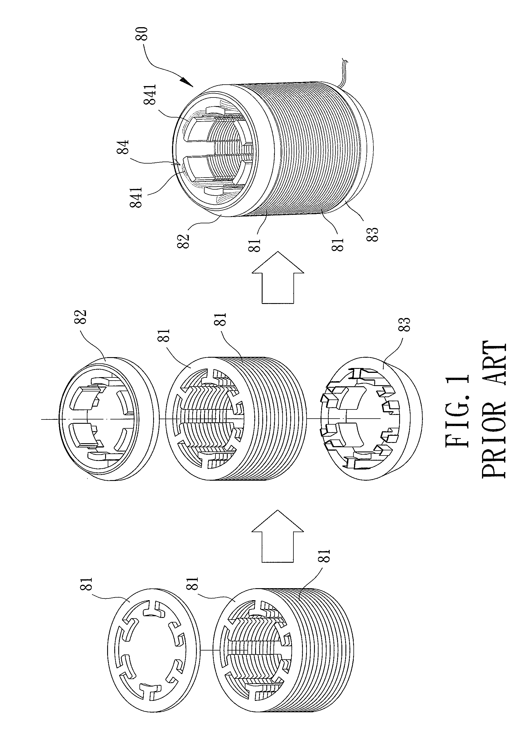 Stator Manufacturing Method for a Motor and Stator Utilizing the same