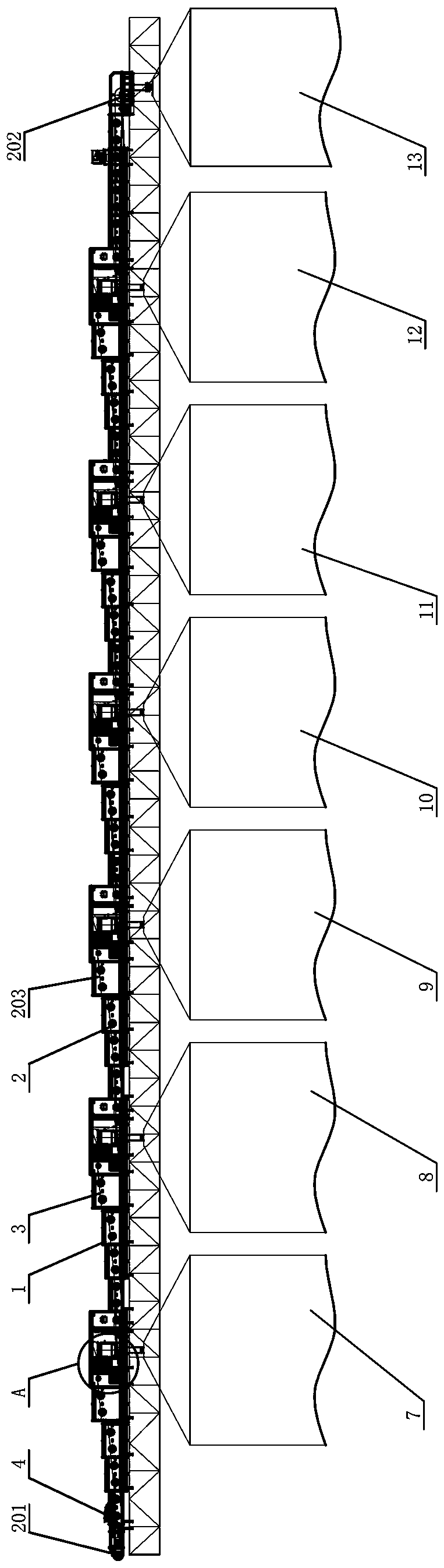 Multipoint-discharging belt conveyor system