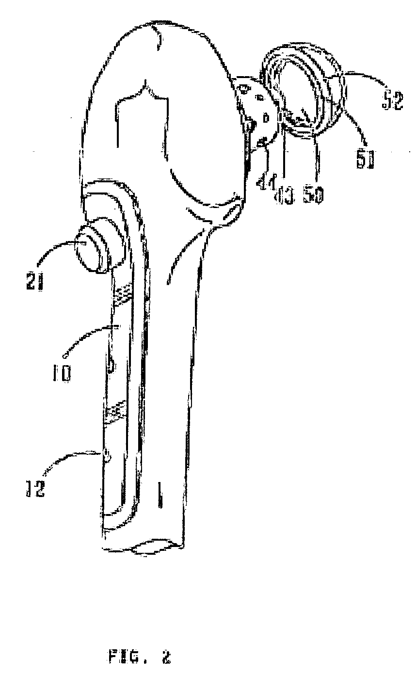 Artificial hip joint without a shaft