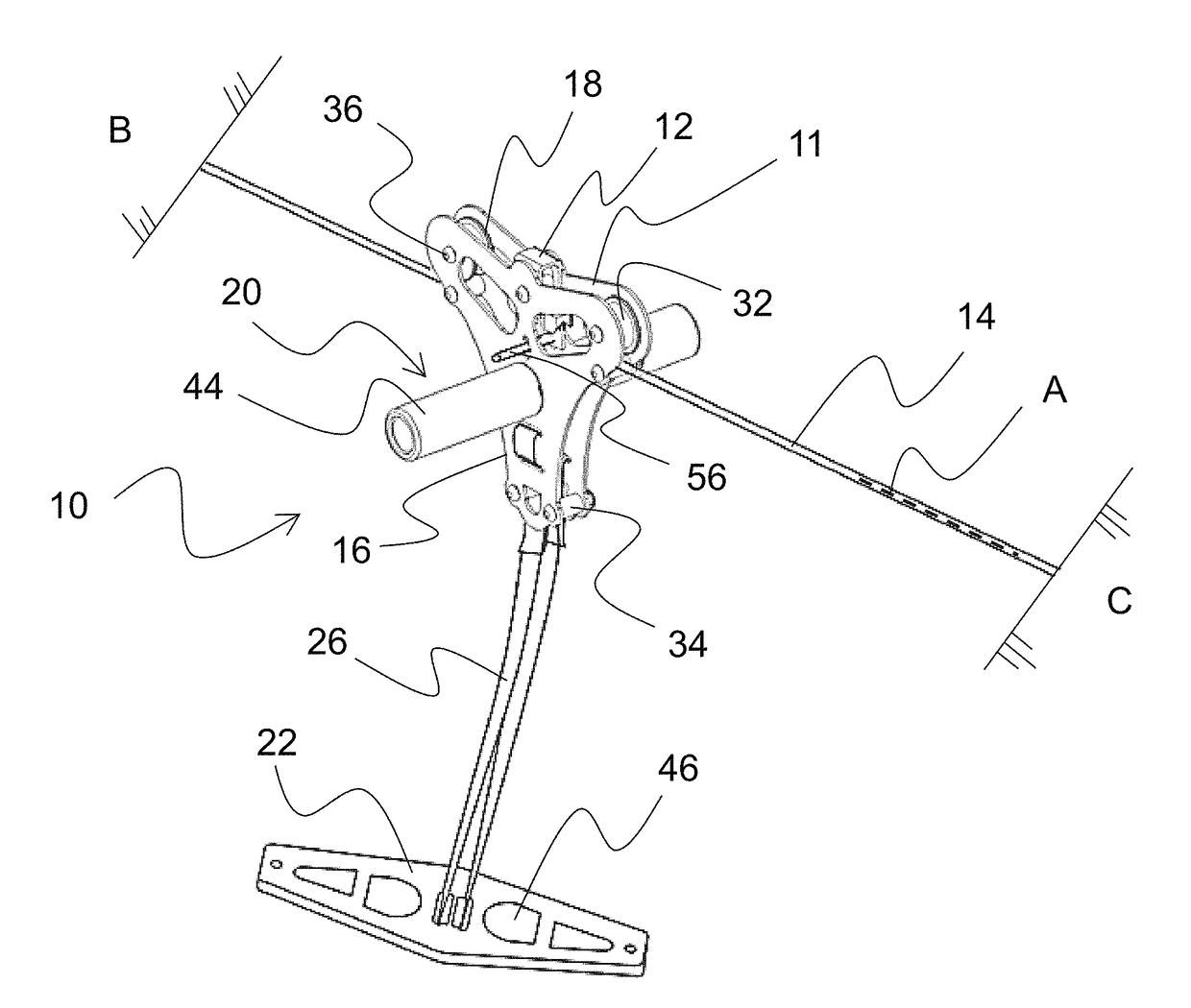 Zip line apparatus